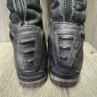 Dress Boots, zips *fair/gc, v.run down heels, v.stretched elastic, scuffs, scratches, stiff/pulling zip-R, dirt
