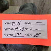 Dress Boots, zips *fair/gc, v.run down heels, v.stretched elastic, scuffs, scratches, stiff/pulling zip-R, dirt
