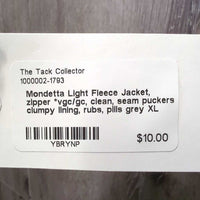 Light Fleece Jacket, zipper *vgc/gc, clean, seam puckers, clumpy lining, rubs, pills
