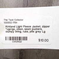 Light Fleece Jacket, zipper *vgc/gc, clean, seam puckers, clumpy lining, rubs, pills
