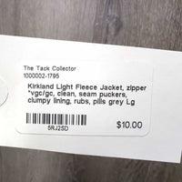 Light Fleece Jacket, zipper *vgc/gc, clean, seam puckers, clumpy lining, rubs, pills
