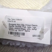 Non-Slip Fitted Fleece Hunter Saddle Pad, tabs *vgc, clean, stains/dingy, pills, damp
