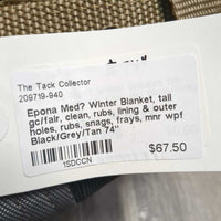 Med? Winter Blanket, tail gc/fair, clean, rubs, lining & outer holes, rubs, snags, frays, mnr wpf
