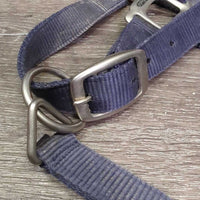 Nylon Halter, adj, snap "staldeark" *gc, dirty, faded, stains, rubs, frays
