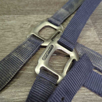 Nylon Halter, adj, snap "staldeark" *gc, dirty, faded, stains, rubs, frays
