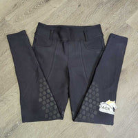Euroseat Riding Tight Breeches, Pull On *fair/gc, faded, seam puckers, faded, peeled, repairs, v.rubbed & pilly, repair, undone seam stitching
