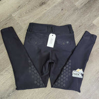 Euroseat Riding Tight Breeches, Pull On *fair/gc, faded, seam puckers, faded, peeled, repairs, v.rubbed & pilly, repair, undone seam stitching
