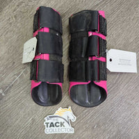 Pr Thick Neoprene Closed Boots, velcro *xc, mnr hair & stains
