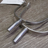 Men's Pr Flat End Spurs *STRETCHED, scratches, gc, dirt, stains, scuffs, dull
