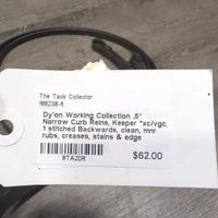 .5" Narrow Curb Reins, Keeper *xc/vgc, 1 stitched Backwards, clean, mnr rubs, creases, stains & edge scratches
