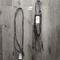 Rsd Padded Figure 8 Bridle, Cotton Web Reins, buckles *gc, rubs, mnr dirt, dry, stiff, film, dirty fleece
