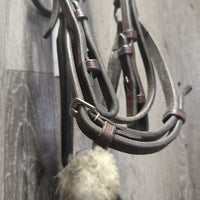 Rsd Padded Figure 8 Bridle, Cotton Web Reins, buckles *gc, rubs, mnr dirt, dry, stiff, film, dirty fleece
