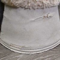 Wrap Around Bell Boots, velcro, Fleece Tops *gc/fair, clean, dingy, peeling, rubs, pills, holes, cracks, stains, No Brand Button
