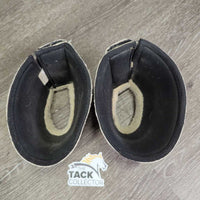 Wrap Around Bell Boots, velcro, Fleece Tops *gc/fair, clean, dingy, peeling, rubs, pills, holes, cracks, stains, No Brand Button
