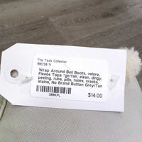 Wrap Around Bell Boots, velcro, Fleece Tops *gc/fair, clean, dingy, peeling, rubs, pills, holes, cracks, stains, No Brand Button

