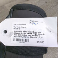 Soft Thick Neoprene Closed Boots, velcro *vgc, clean & mnr dirty lining, hair, scuffs & scratches, marker
