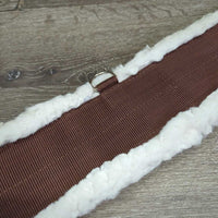 Nylon Web & Fleece Girth, x2 els, D Ring *gc, clean, stains, stretched & popped els, clumpy, thin edges
