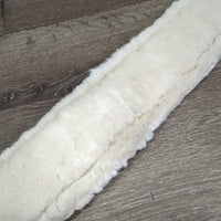Nylon Web & Fleece Girth, x2 els, D Ring *gc, clean, stains, stretched & popped els, clumpy, thin edges
