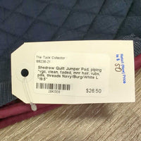 Quilt Jumper Pad, piping *vgc, clean, faded, mnr hair, rubs, pills, threads

