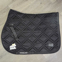 Satin Quilt Jumper Pad, 2x piping *vgc, clean, mnr hair, creases, v. mnr marker, rubs, threads
