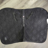 Satin Quilt Jumper Pad, 2x piping *vgc, clean, mnr hair, creases, v. mnr marker, rubs, threads
