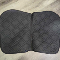 Satin Quilt Jumper Pad, 2x piping *vgc, clean, mnr hair, creases, v. mnr marker, rubs, threads
