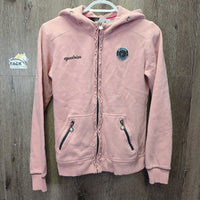 Hooded Sweatshirt Jacket, Zip *vgc, 0 hoodie string, mnr puckered waist seam & threads, faded?
