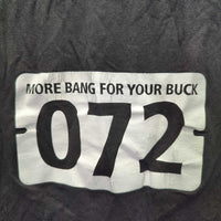 SS T Shirt "Show Jacket & Number" print *gc, clean, wrinkles, mnr faded, hairy, NO tag, cracking art
