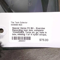 Horse Fit Bit - Exercise Recording tool, box, complete *CHARGES, Turns on, gc, hole in box, missing 1 of 4 nylon straps, dirty

