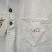 MENS SS Show Shirt, 1/4 Button Up *vgc, crinkled collar, dingy, seam puckers
