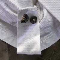 MENS SS Show Shirt, 1/4 Button Up *vgc, crinkled collar, dingy, seam puckers
