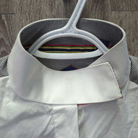 LS Show Shirt, Magnetic Collar *vgc, v.wrinkled, v.mnr stains?, loose button threads
