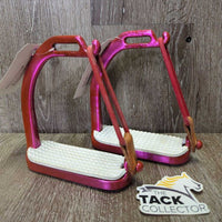 Pr Hvy Safety Stirrup Irons, grips, elastics, keepers *xc/like new, clean
