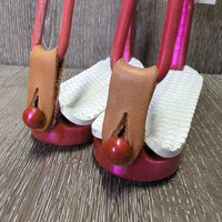 Pr Hvy Safety Stirrup Irons, grips, elastics, keepers *xc/like new, clean
