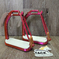Pr Hvy Safety Stirrup Irons, grips, elastics, keepers *xc/like new, clean

