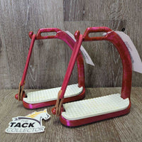 Pr Hvy Safety Stirrup Irons, grips, elastics, keepers *xc/like new, clean
