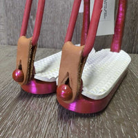 Pr Hvy Safety Stirrup Irons, grips, elastics, keepers *xc/like new, clean
