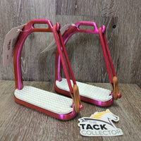 Pr Hvy Safety Stirrup Irons, grips, elastics, keepers *xc/like new, clean

