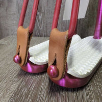 Pr Hvy Safety Stirrup Irons, grips, elastics, keepers *xc/like new, clean
