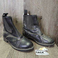 Pr Paddock Boots, Zips *gc, dirty, faded, pilly & hairy lining scratches, pilly inside, older
