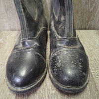 Pr Paddock Boots, Zips *gc, dirty, faded, pilly & hairy lining scratches, pilly inside, older
