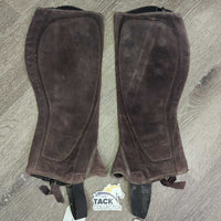 Hvy Suede Half Chaps *vgc, mnr dirt, rubs, stains & fading
