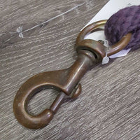Stiff Nylon Lead Rope *gc/fair, rubs, faded, hairy, frays, stains
