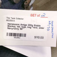 200g Stable Blanket, tail, tags, bag *new, older
