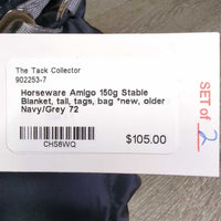 150g Stable Blanket, tail, tags, bag *new, older
