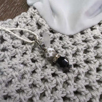 Crochet Ear Bonnet Fly Veil, Charm, 2x Piping, tag *new
