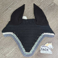 Crochet Ear Bonnet Fly Veil, bling *new
