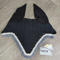 Crochet Ear Bonnet Fly Veil, bling *new
