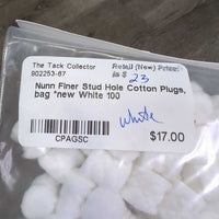 Stud Hole Cotton Plugs, bag *new
