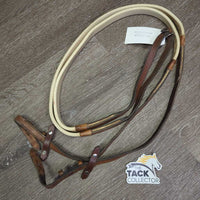 Thick Smooth Rubber Reins *gc, stains, mnr dirty, dry, stiff, older, faded, rubs, residue
